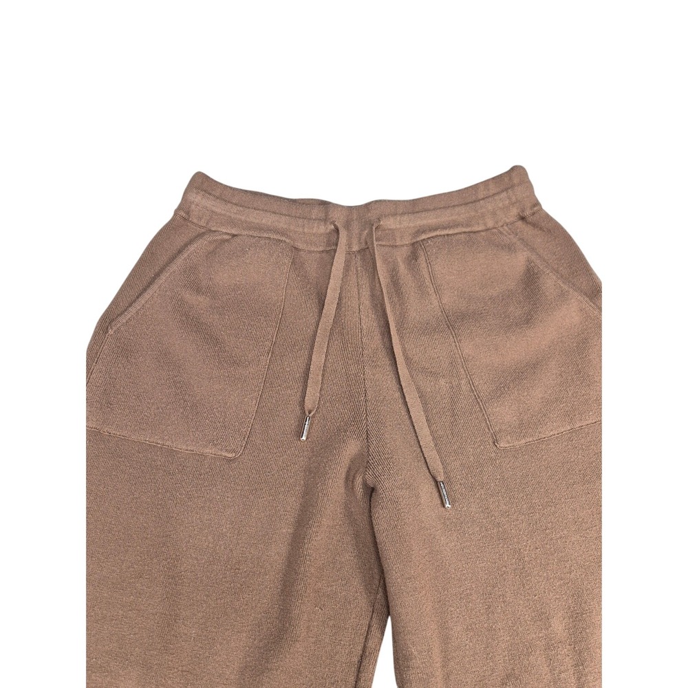 Splendid x Cella Jane Brown Knit Wide Leg Drawstring Loungewear Pants Large - Picture 3 of 6